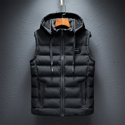 Korean style men's slim fit thickened warm vest jacket