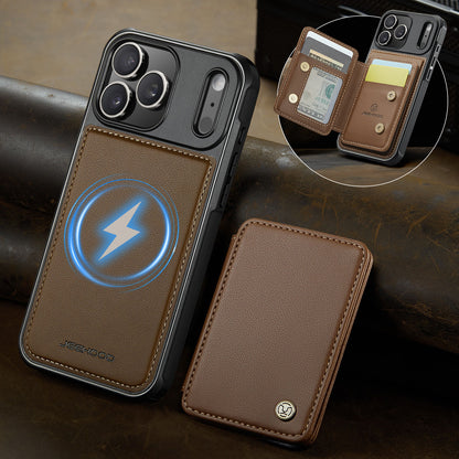 Mag Leather 2-in-1 Series  Magnetic Card & Wireless Charging Case for iPhone