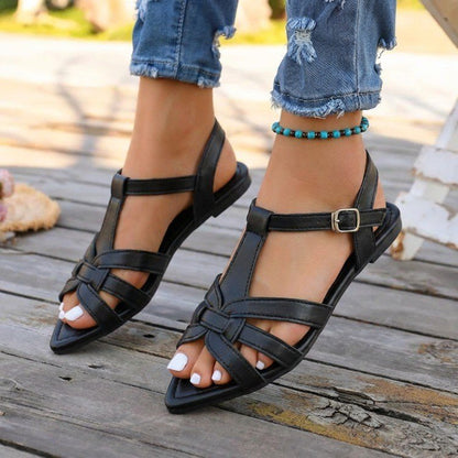 Ultra-Comfort Wedge Buckle Sandals