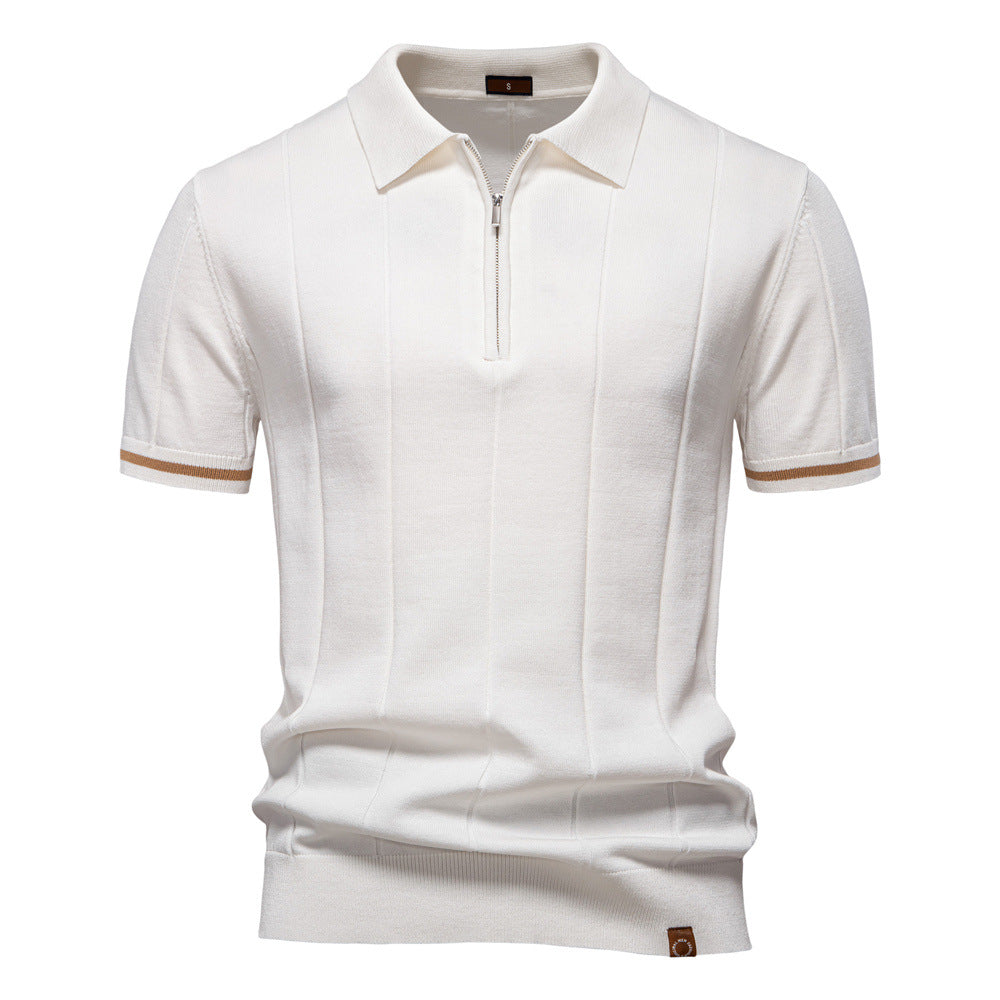 Men's Business Casual Wool Knit Polo Shirt