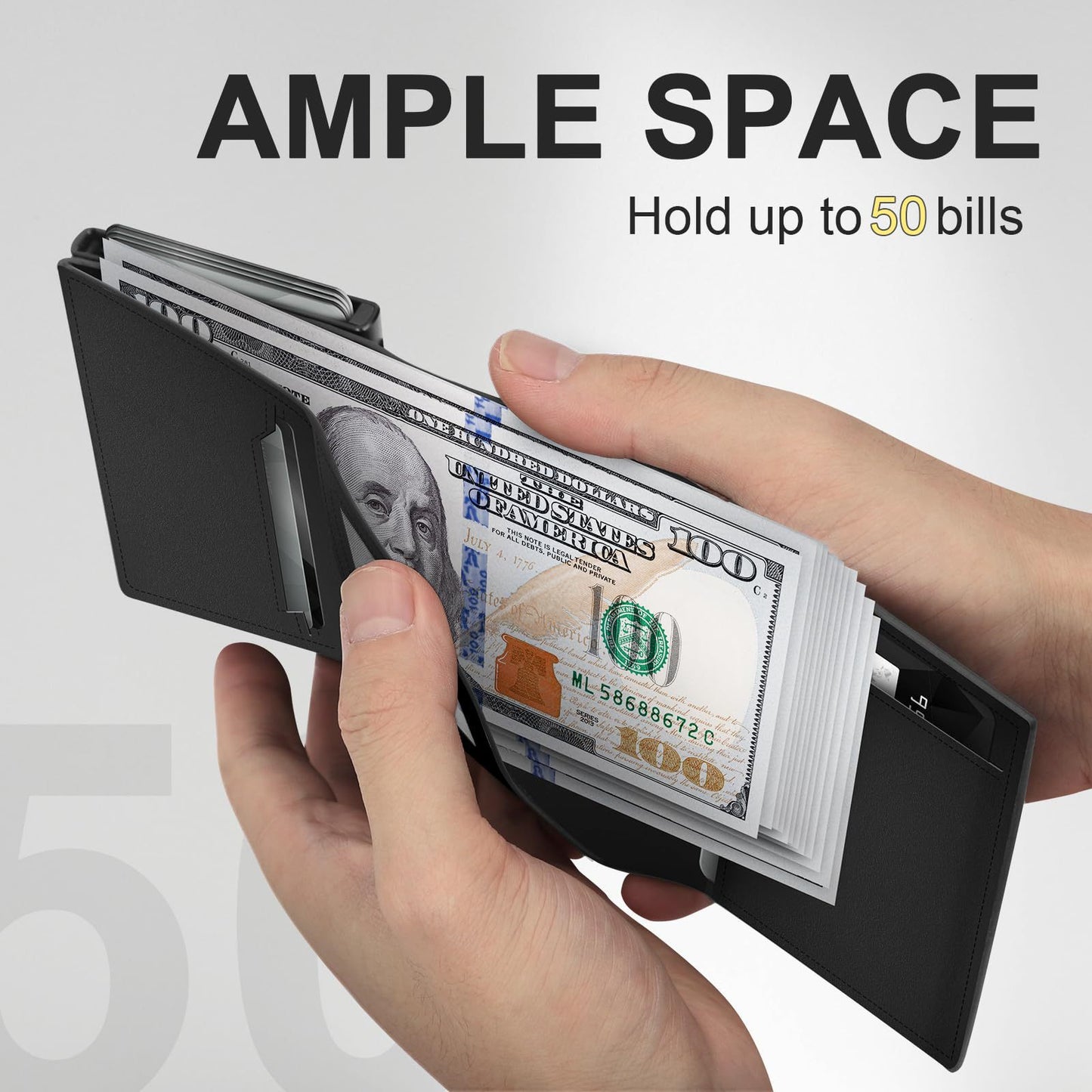 Mens RFID Blocking Metal & Leather Card Case