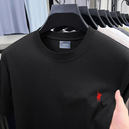 Men's premium embroidered short-sleeve T-shirt