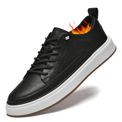 Men's autumn versatile white leather sneakers
