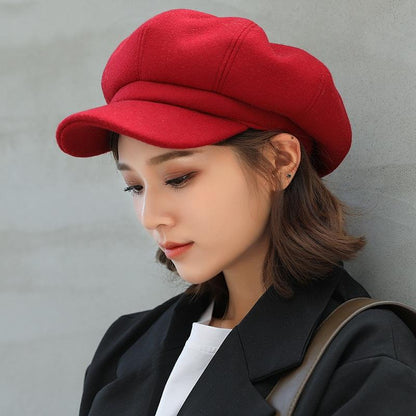 Woolen Octagonal Women's Beret  British Retro Autumn/Winter, Japanese Style
