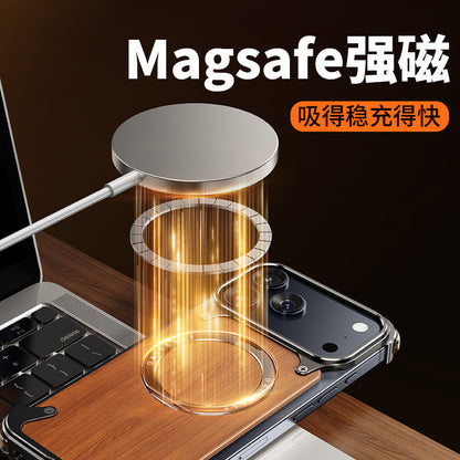 Solid Wood & Metal Magnetic Case for iPhone 17 / 16 Pro Max
