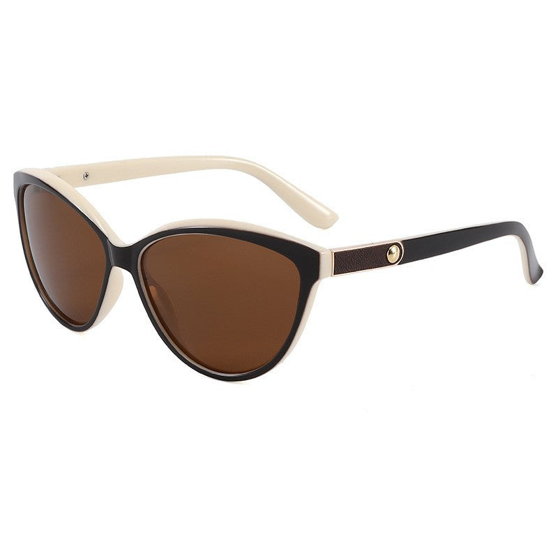 Women's Polarized Retro Leather Inlay Sunglasses  UV Protection Trend