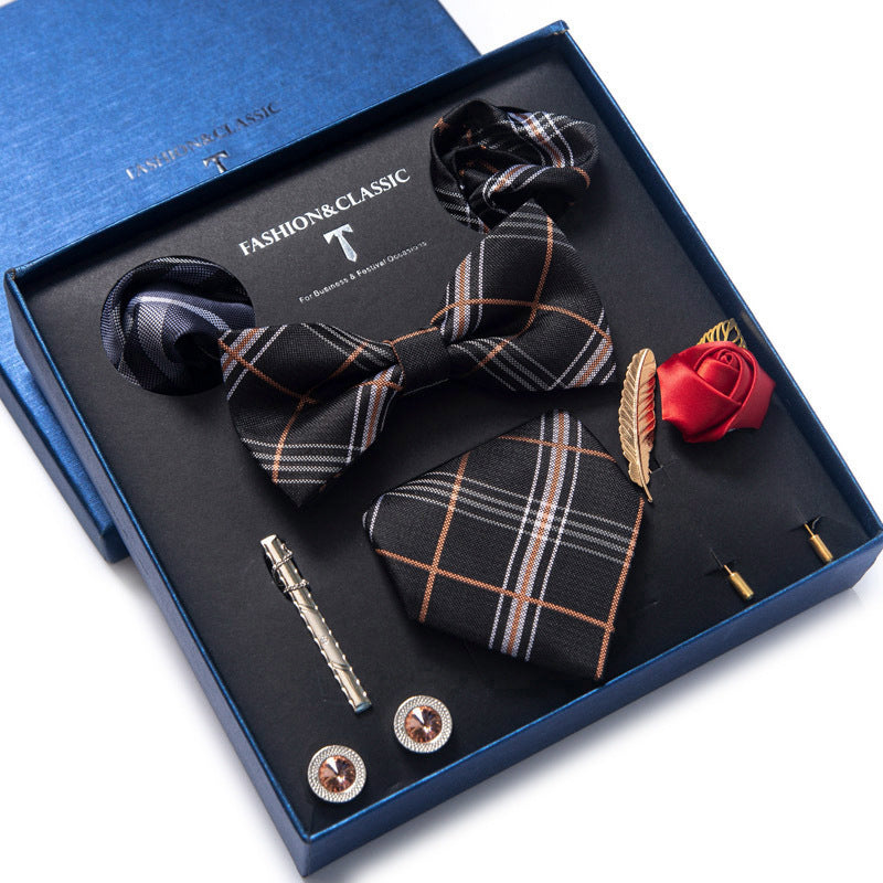 Spot tie set, bow tie, 8 piece set men's accessories