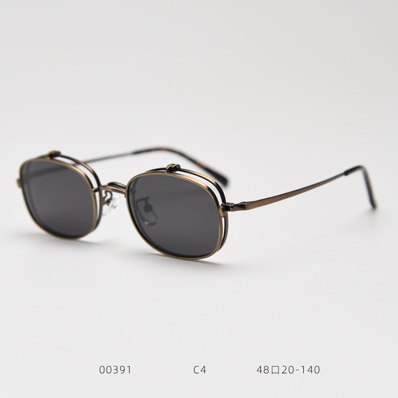 Metal Flap Polarized trendy Sunglasses