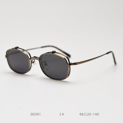 Metal Flap Polarized trendy Sunglasses
