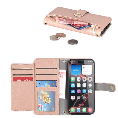 Ladies Zipper Wallet & Leather Case for iPhone