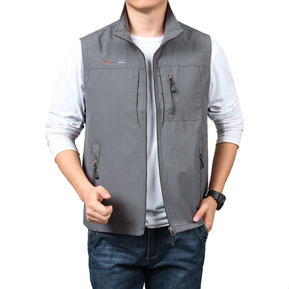 Men's fleece vest autumn/winter, sleeveless.