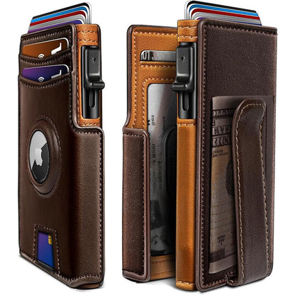 Cross border ultra thin magnetic flip cover men's wallet