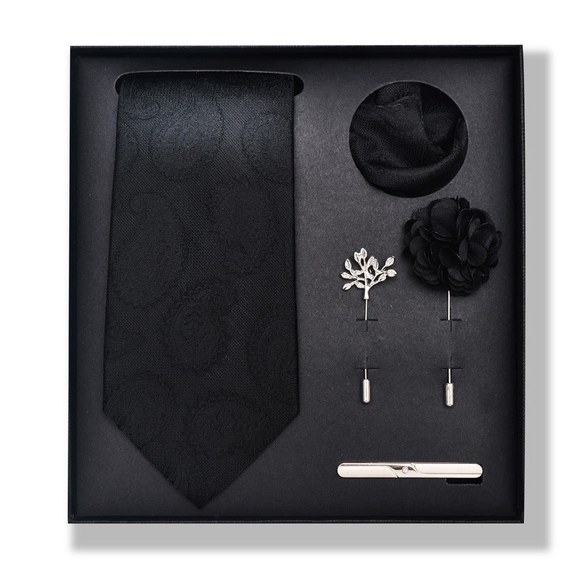Cashew Nut Stripe Tie & Accessories Set