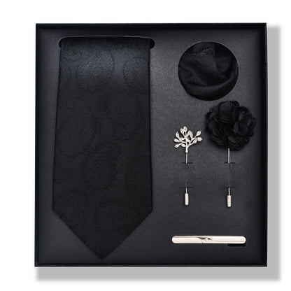 Cashew Nut Stripe Tie & Accessories Set