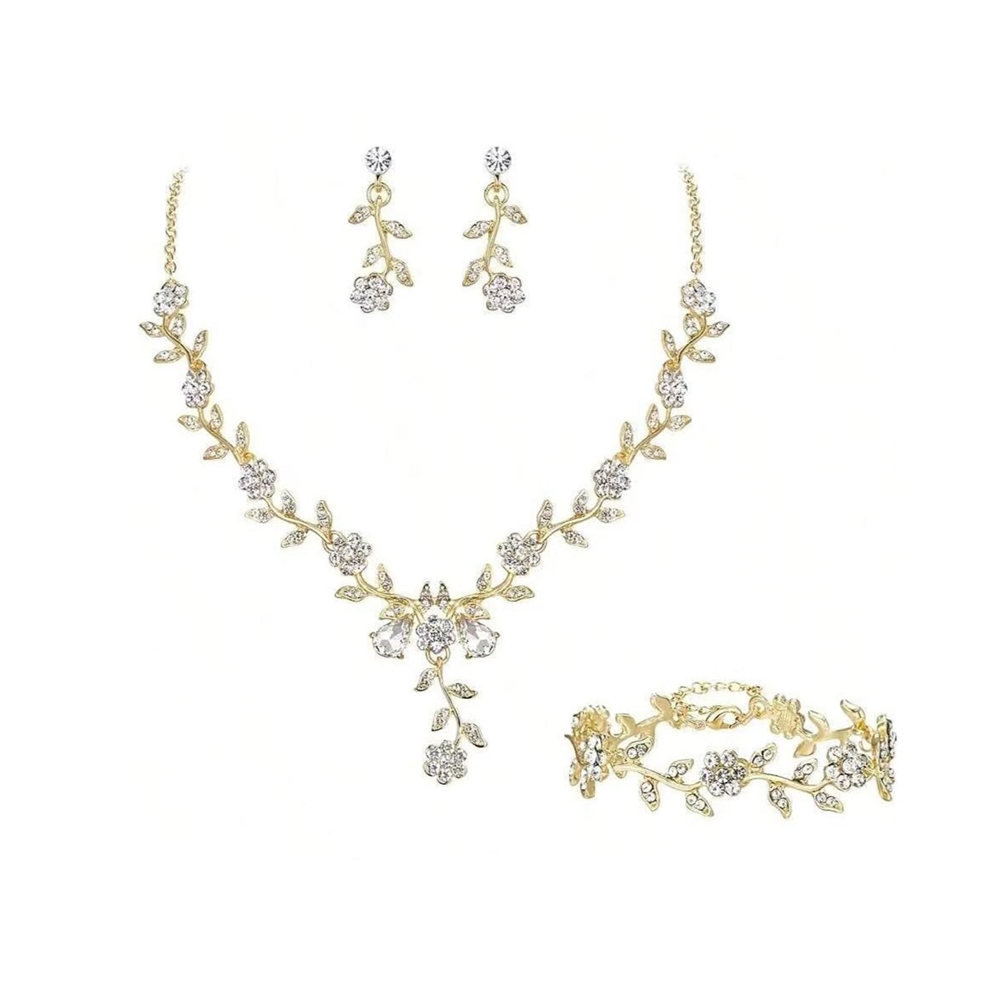 Elegant Floral Necklace & Earrings Edition