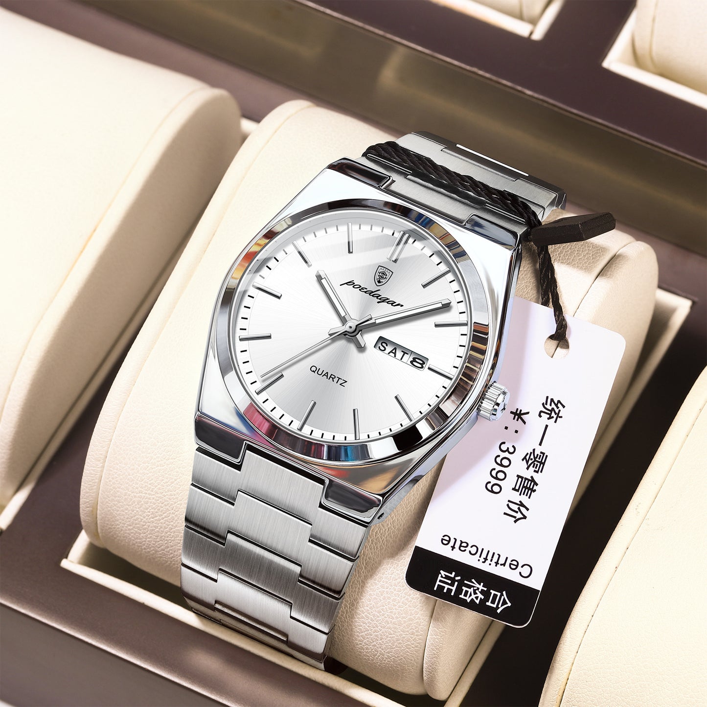 POEDAGAR 930: Waterproof dual calendar sports watch