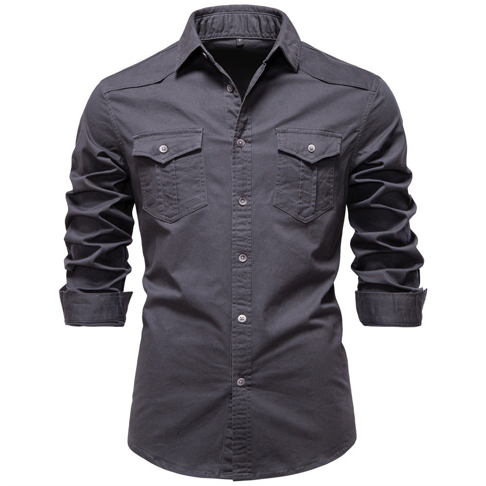 Men's European denim shirt