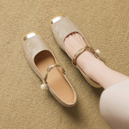 Sheepskin French Mary Jane Wedding Flats