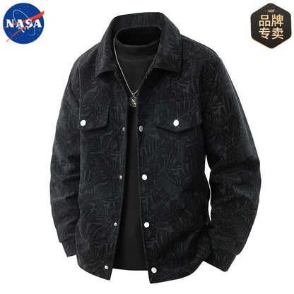 NASA Corduroy Lapel Jacket - Men's Fall Fashion