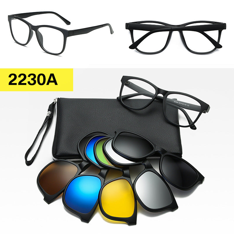 Polarized Magnetic Sunglasses & Myopia Frame Set for Men and Women
