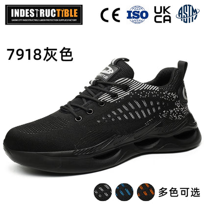 Steel-toe work boots, Kevlar sole, button close