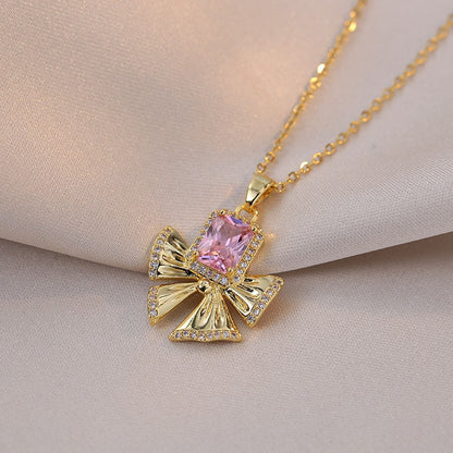 Amoré Zircon Flower Women's Necklace