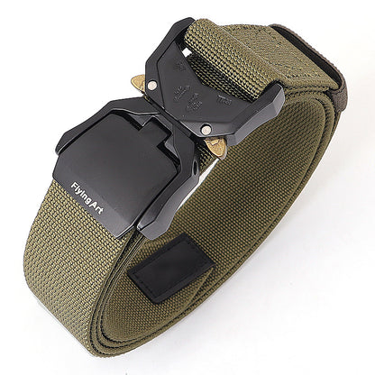Aluminum Alloy Nylon Stretch Waistband Men's Belt