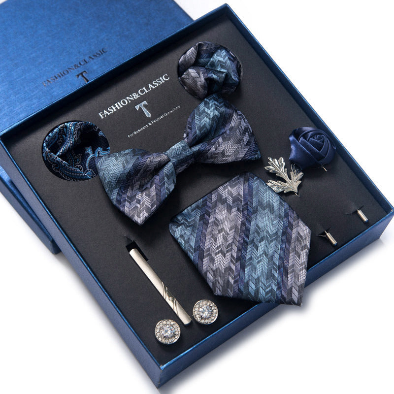 Spot tie set, bow tie, 8 piece set men's accessories