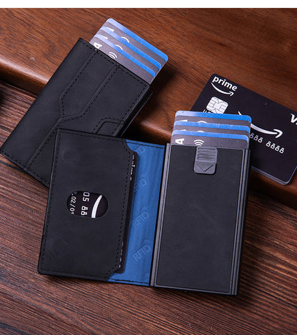Slim Mens Metal Card Holder Wallet
