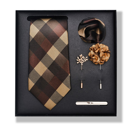 Cashew Nut Stripe Tie & Accessories Set