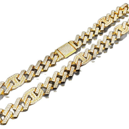 Men's hip hop watch, necklace, and bracelet set.