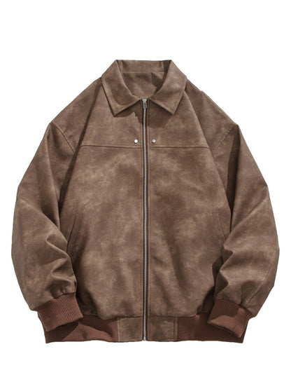 Astro Heritage NASA Vintage Brown Suede Lapel Leather Jacket