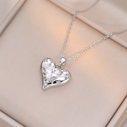 Amoré Zircon Flower Women's Necklace