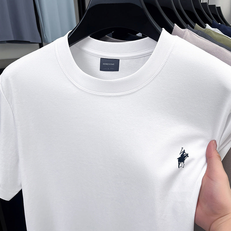 Men's premium embroidered short-sleeve T-shirt
