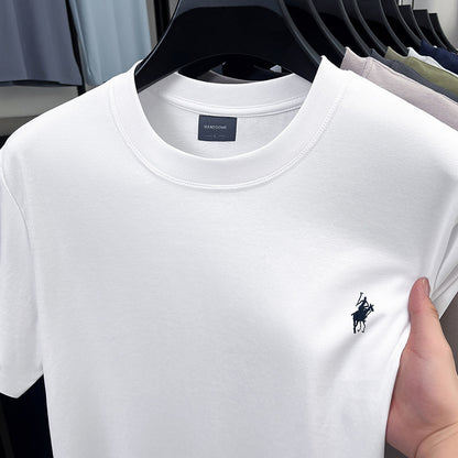 Men's premium embroidered short-sleeve T-shirt