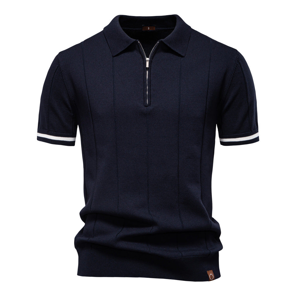 Men's Business Casual Wool Knit Polo Shirt
