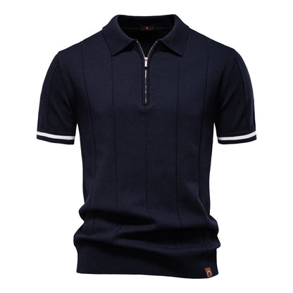 Men's Business Casual Wool Knit Polo Shirt