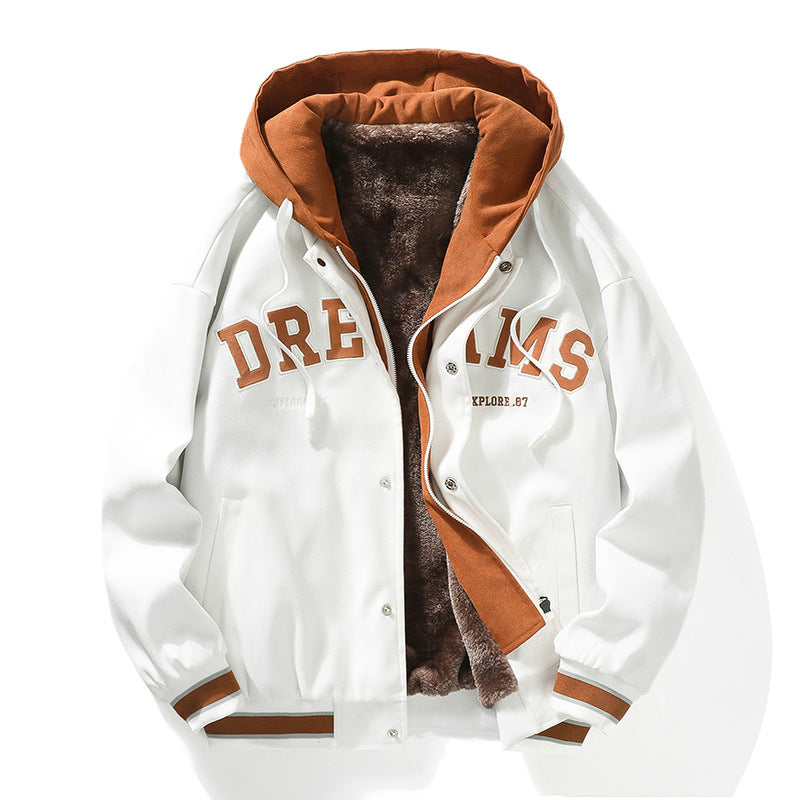 Astro Warm NASA  Plus Size Velvet Bomber Baseball Jacket