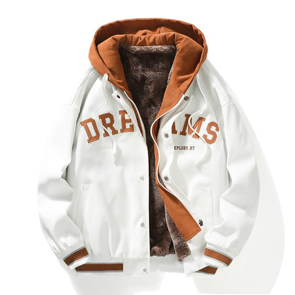 Astro Warm NASA  Plus Size Velvet Bomber Baseball Jacket