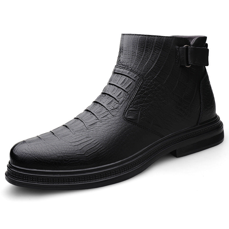 Men's Cowhide Leather Mid-Top Business Boots
