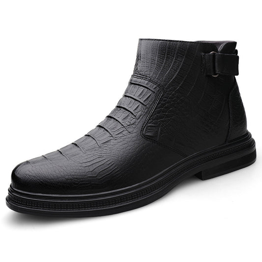Men's Cowhide Leather Mid-Top Business Boots