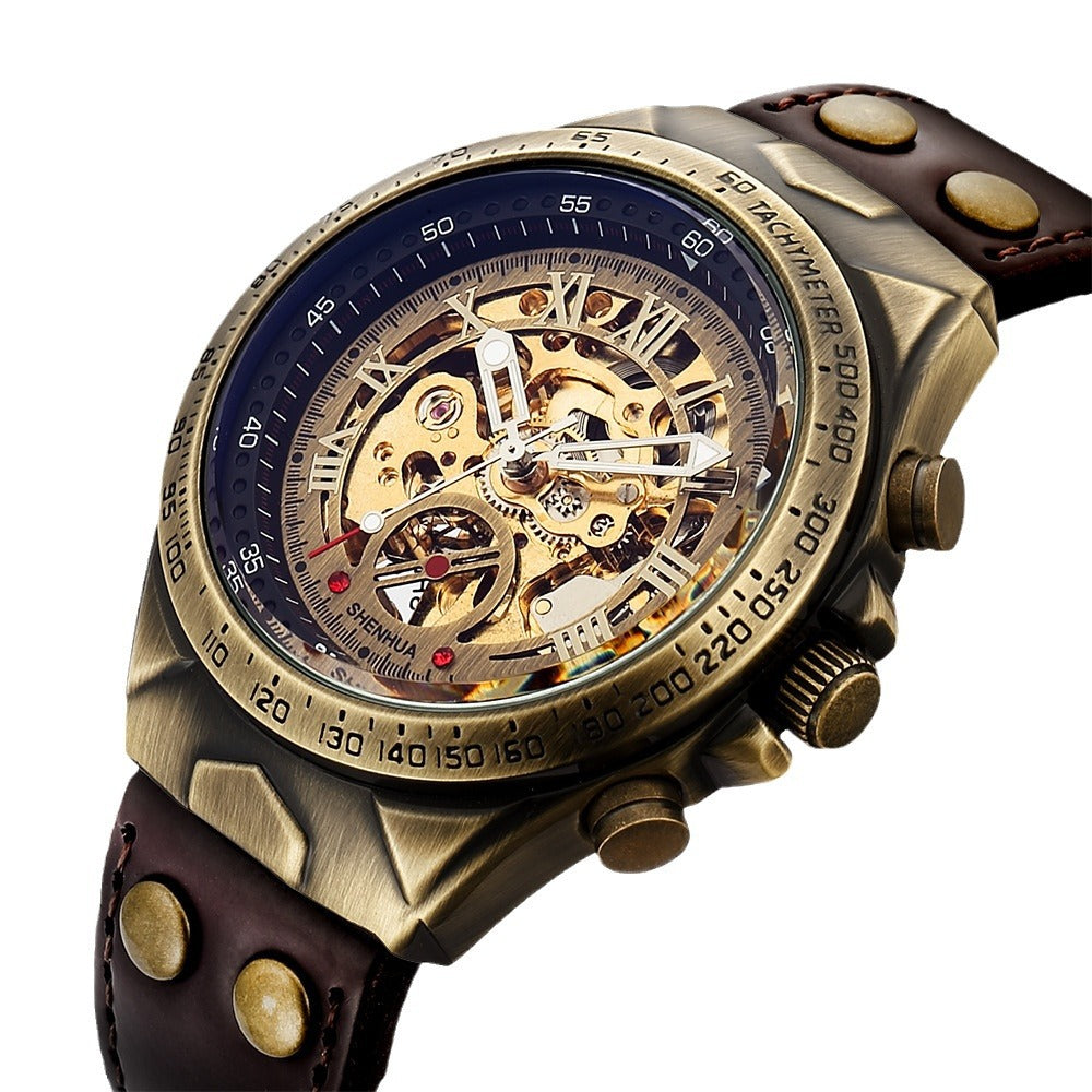 Vintage Skeleton Mechanical Automatic Machine Watch