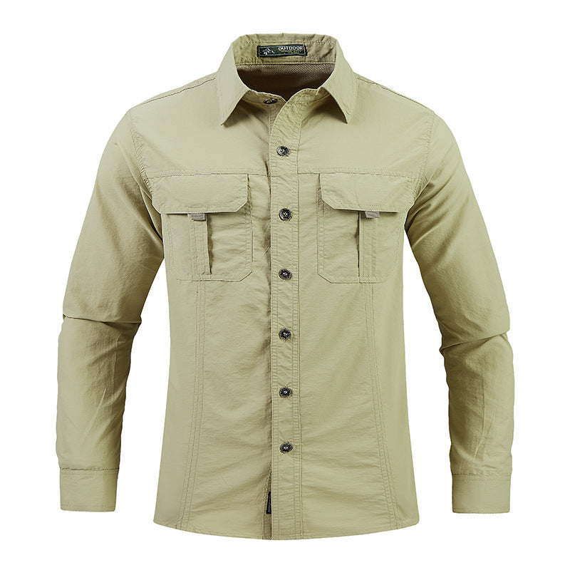 Men's quick-dry, anti-chafe, long-sleeve shirt for warm weather