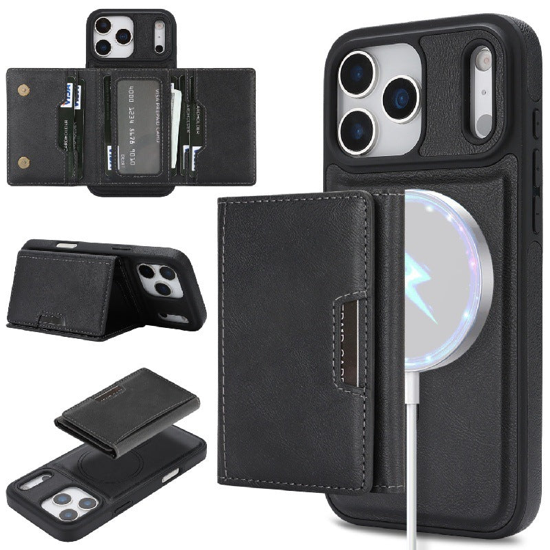 Mag Flock Tri-Fold Series  Wireless Charging & Card Wallet Case for iPhone 17
