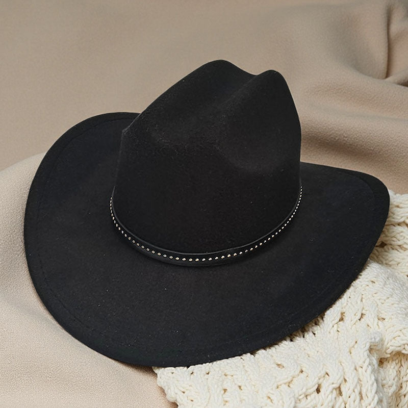 Western cowboy hat curved brim hat pebbled belt