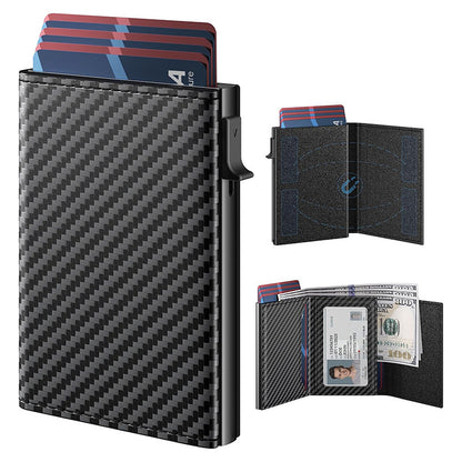 Mens RFID Blocking Metal & Leather Card Case
