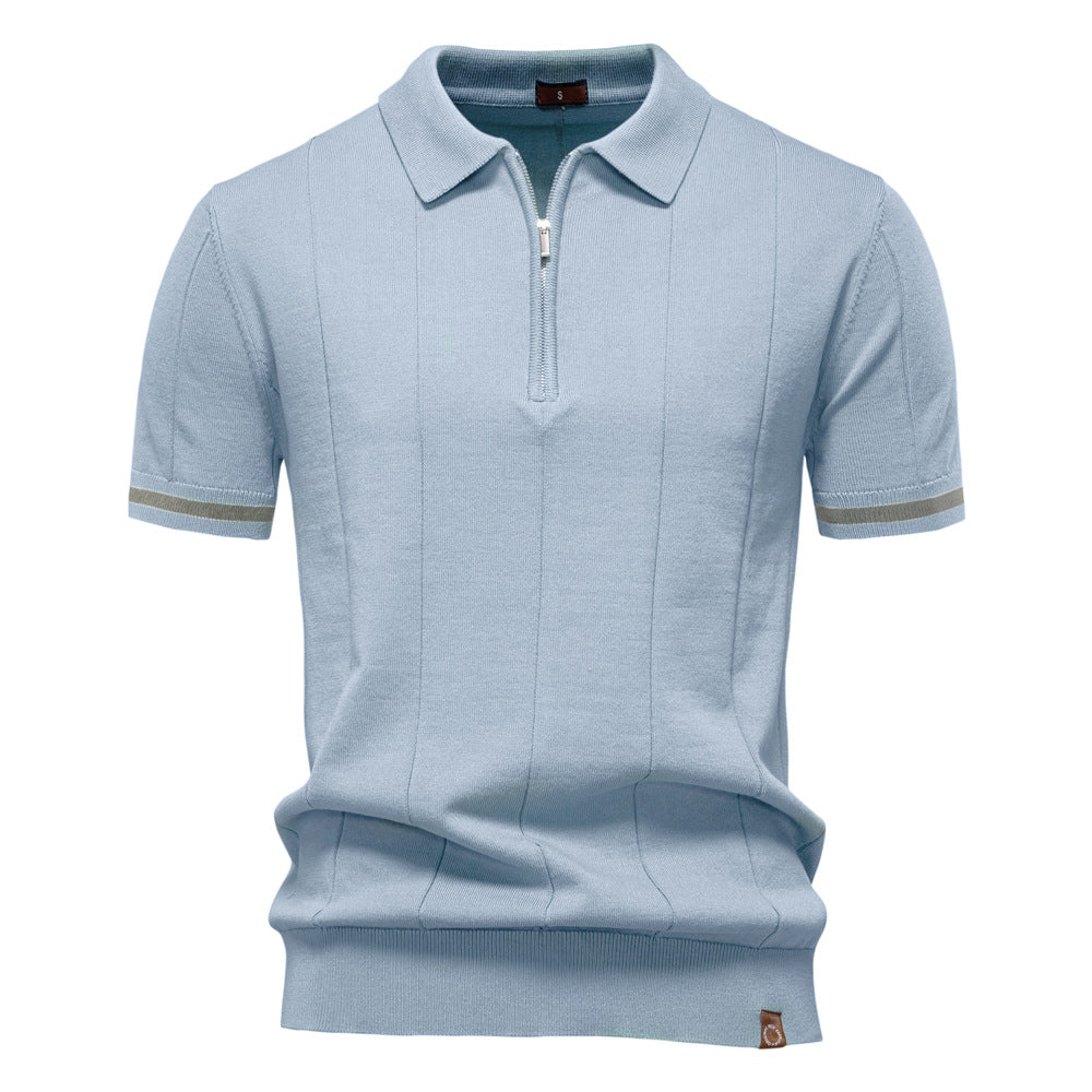 Men's Business Casual Wool Knit Polo Shirt