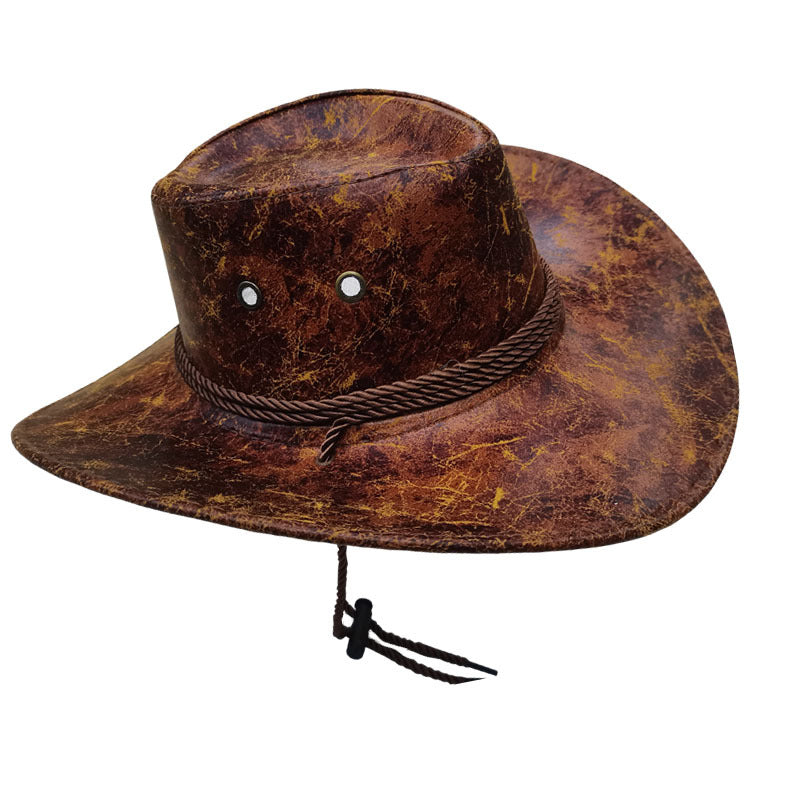 Western-style equestrian hat.