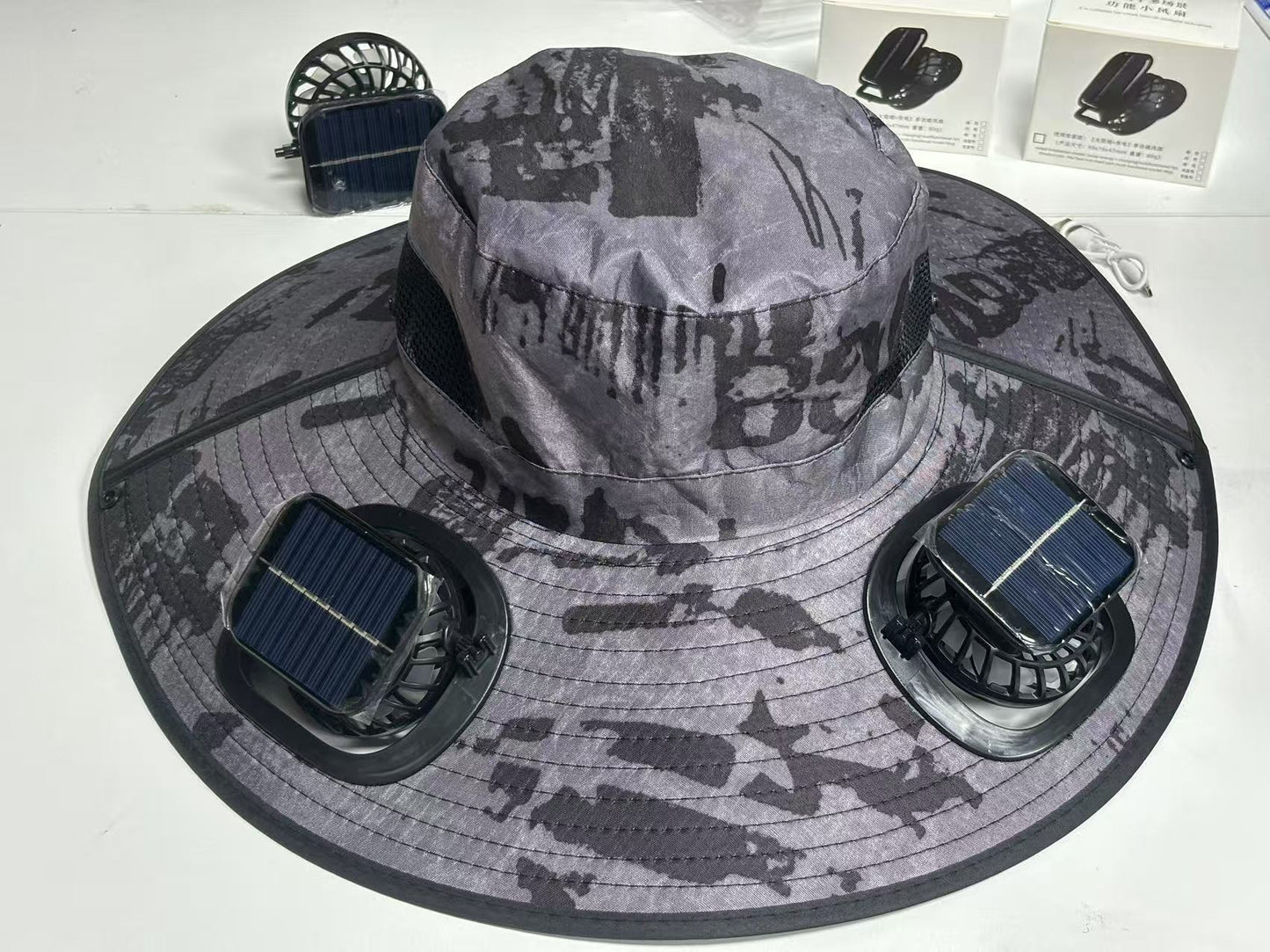 Solar Breeze Pro Solar USB Double Fan Cooling Hat