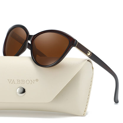 Women's Polarized Retro Leather Inlay Sunglasses  UV Protection Trend